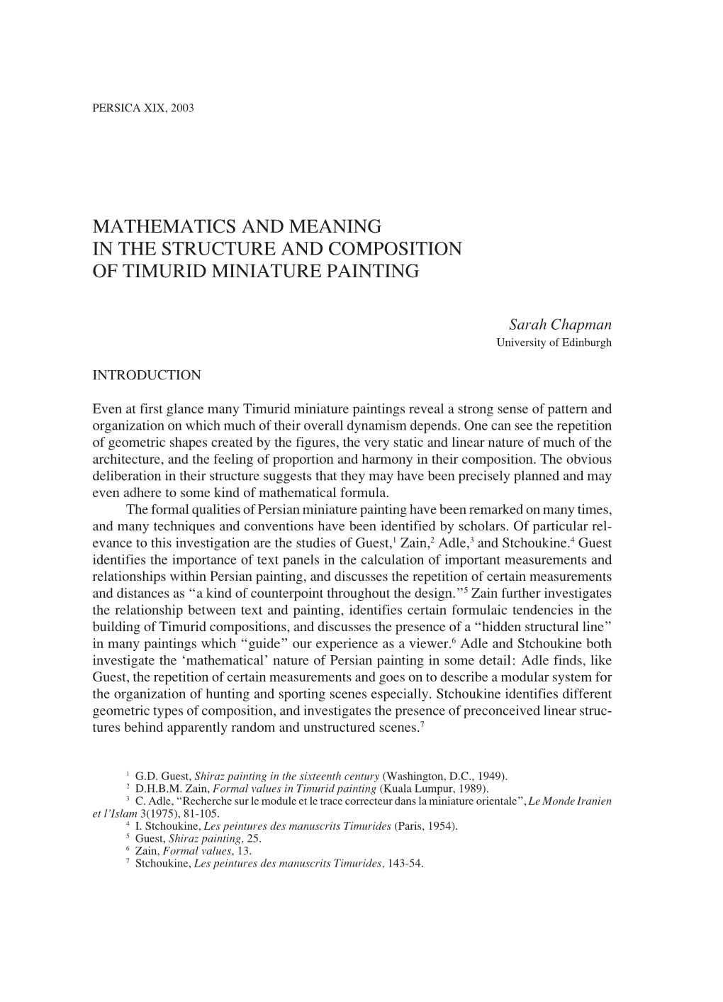 Mathematics and Meaning in the Structure and Composition of Timurid Miniature Painting