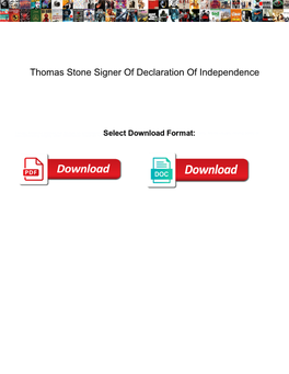 Thomas Stone Signer of Declaration of Independence