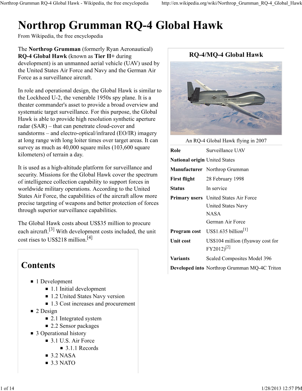 RQ-4/MQ-4 Global Hawk