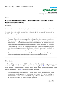 Equivalence of the Symbol Grounding and Quantum System Identification Problems