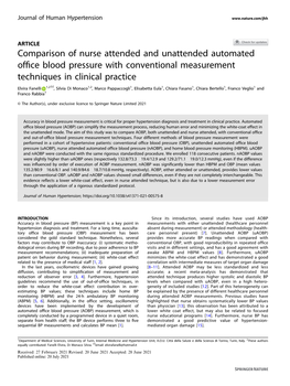 Comparison of Nurse Attended and Unattended Automated Office Blood