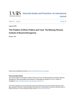 The Missing Persons Institute of Bosnia-Herzegovina