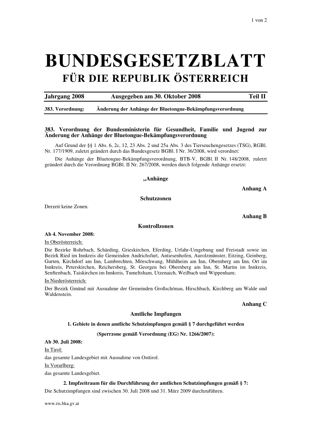 Bundesgesetzblatt Für Die Republik Österreich