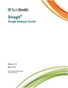 Snagit 11.2 Hotkeys Guide