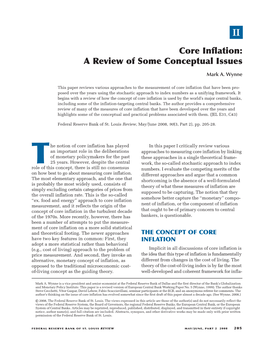 Core Inflation: a Review of Some Conceptual Issues