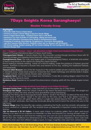 7Days 6Nights Korea Saranghaeyo!