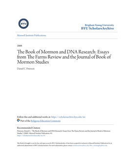 The Book of Mormon and DNA Research: Essays from the Af Rms Review and the Journal of Book of Mormon Studies Daniel C