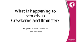 What Is Happening to Schools in Crewkerne and Ilminster?