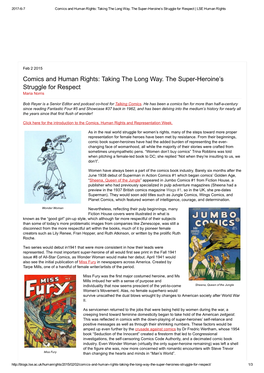 Comics and Human Rights: Taking the Long Way. the Superheroine's