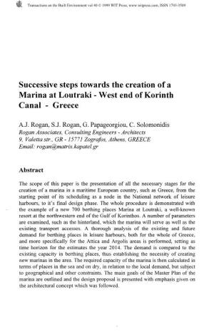 Successive Steps Towards the Creation of a Marina at Loutraki