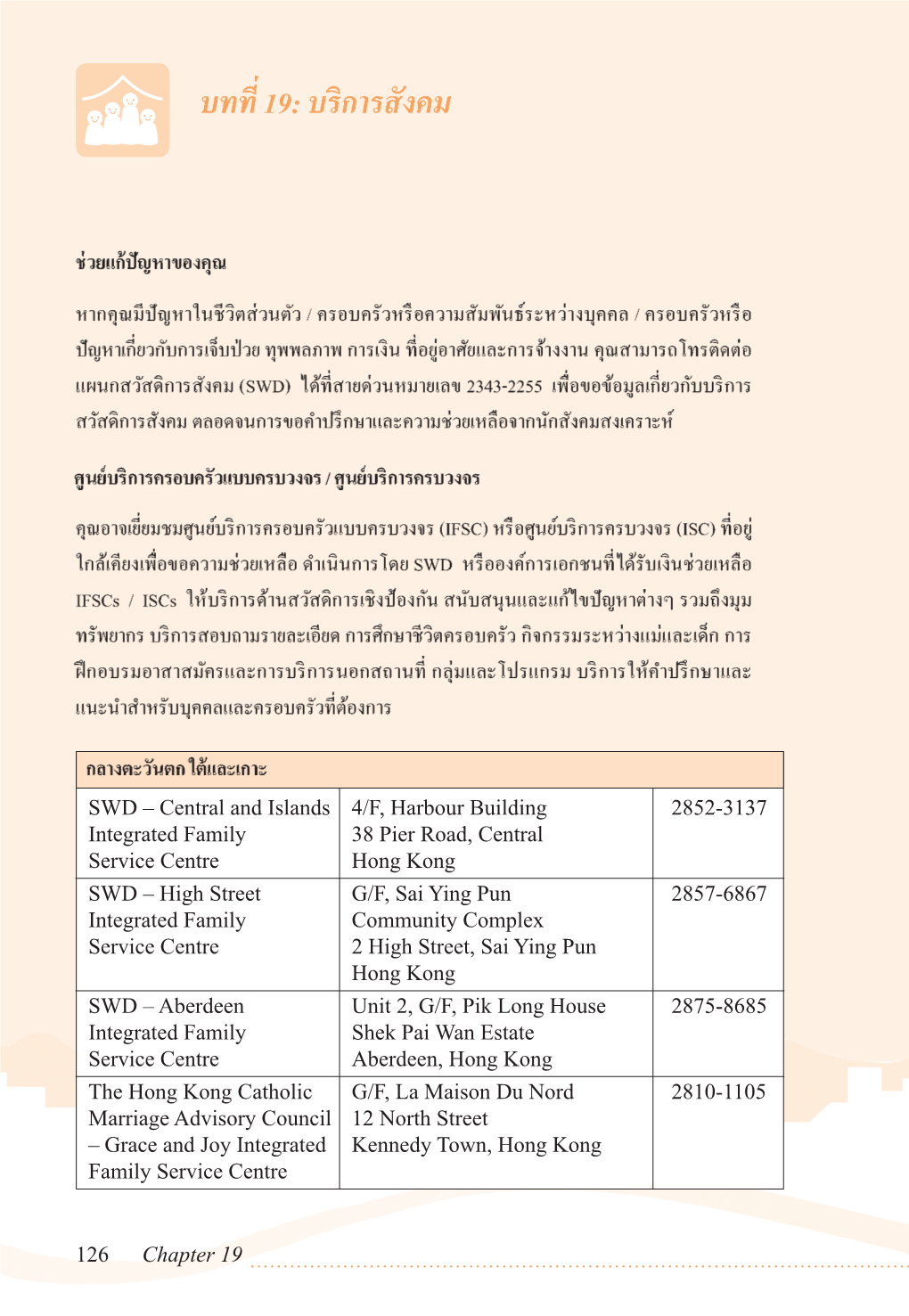 126 Chapter 19 SWD – Central and Islands 4/F, Harbour Building 2852