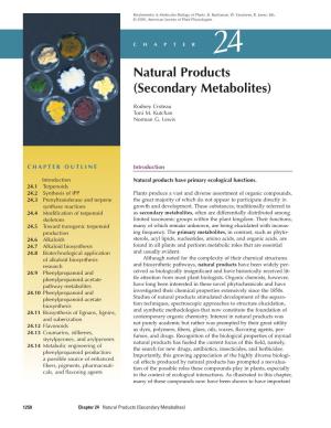 Natural Products (Secondary Metabolites)