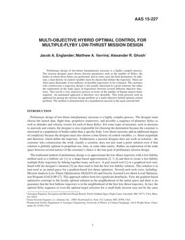 Aas 15-227 Multi-Objective Hybrid Optimal Control For
