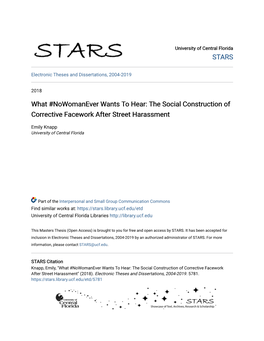 The Social Construction of Corrective Facework After Street Harassment