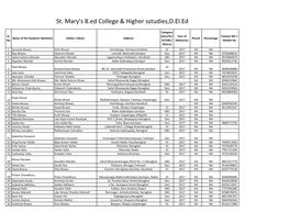 St. Mary's B.Ed College & Higher Sstudies,D.El.Ed
