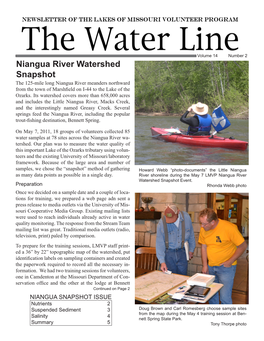 Niangua River Watershed Snapshot the 125-Mile Long Niangua River Meanders Northward from the Town of Marshfield on I-44 to the Lake of the Ozarks