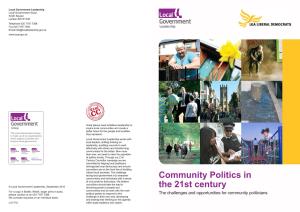 Community Politics in the 21St Century Community Politics in the 21St Century 3 Chapter 1