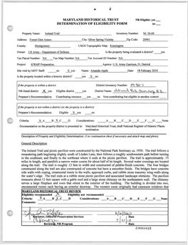 Zoloohh MARYLAND HISTORICAL TRUST NR-ELIGIBILITY REVIEW FORM Continuation Sheet No