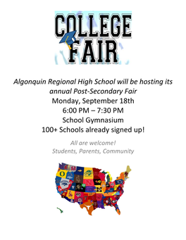 Algonquin Regional High School Will Be Hosting Its Annual Post