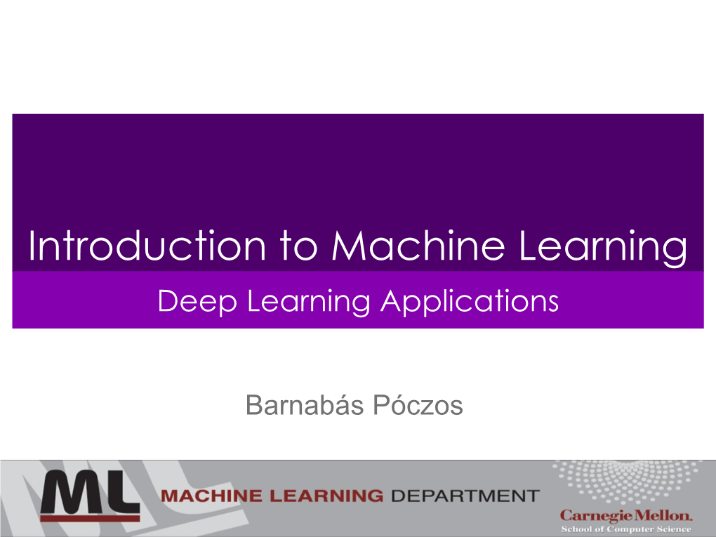 Introduction to Machine Learning Deep Learning Applications - DocsLib