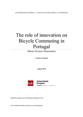 The Role of Innovation on Bicycle Commuting in Portugal Master Science Dissertation