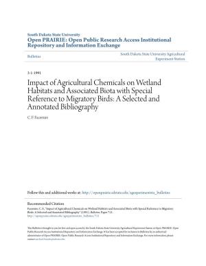 Impact of Agricultural Chemicals on Wetland Habitats and Associated Biota with Special Reference to Migratory Birds: a Selected and Annotated Bibliography C