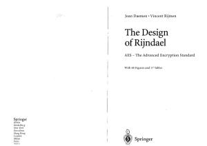 The Design of Rijndael: AES - the Advanced Encryption Standard/Joan Daemen, Vincent Rijmen