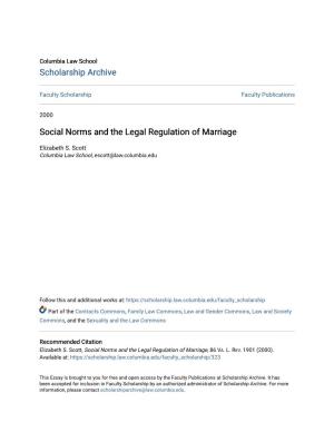 Social Norms and the Legal Regulation of Marriage