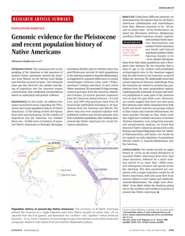 Genomic Evidence for the Pleistocene and Recent Population History Of