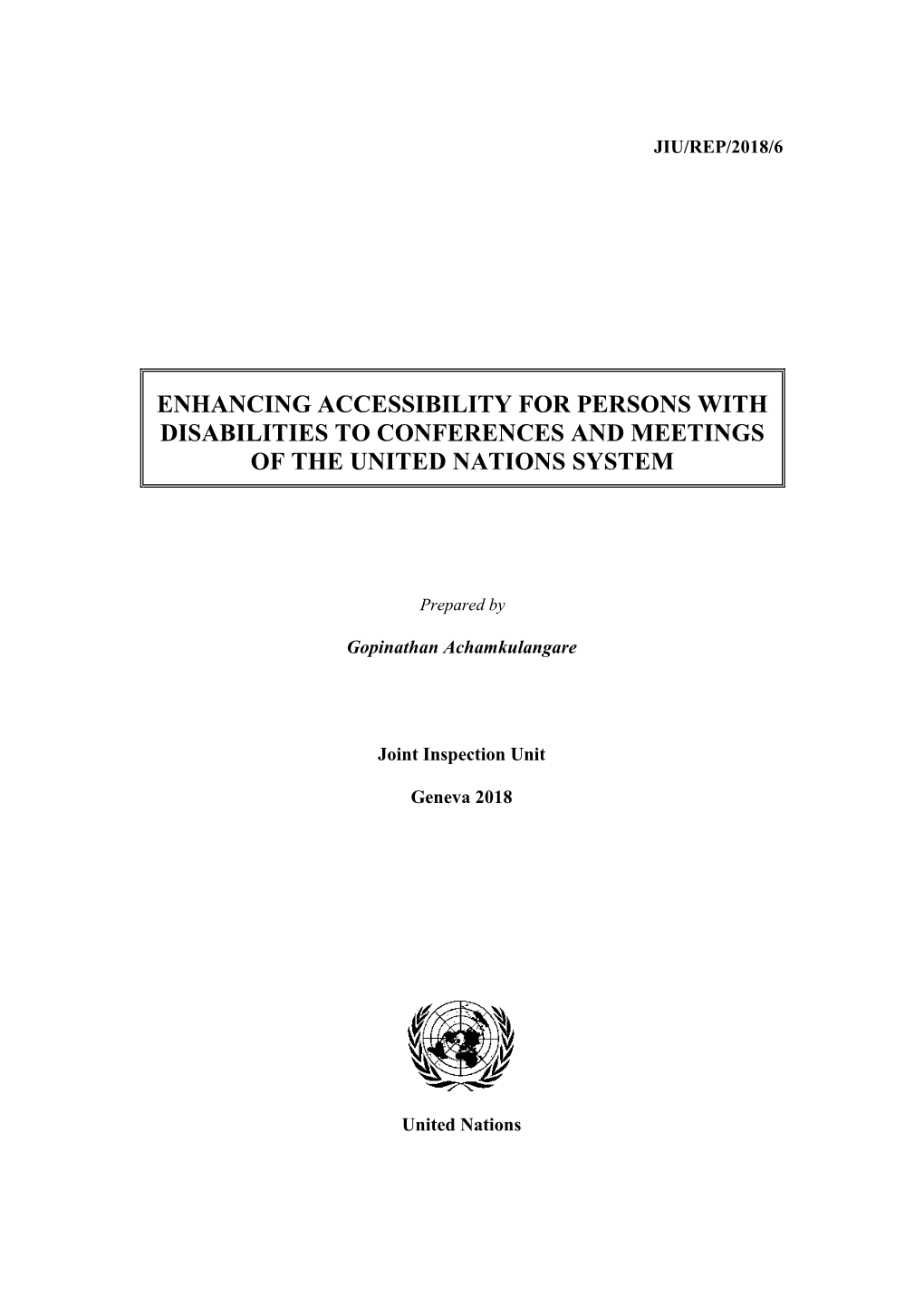 Enhancing Accessibility for Persons with Disabilities to Conferences and Meetings of the United Nations System