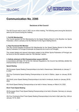 Communication No. 2395