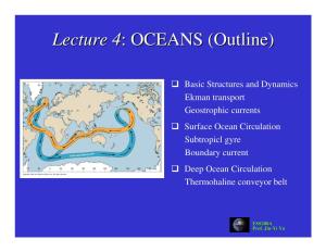 Lecture 4: OCEANS (Outline)