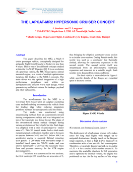 The Lapcat-Mr2 Hypersonic Cruiser Concept
