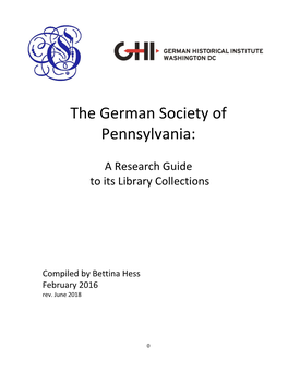 The German Society of Pennsylvania