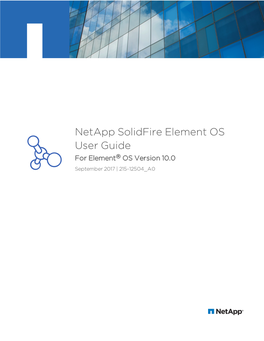 Netapp Solidfire Element 10.0 OS User Guide