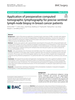 Application of Preoperative Computed Tomographic Lymphography For