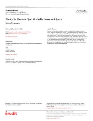 The Cyclic Nature of Joni Mitchell's Court and Spark Susan Neimoyer