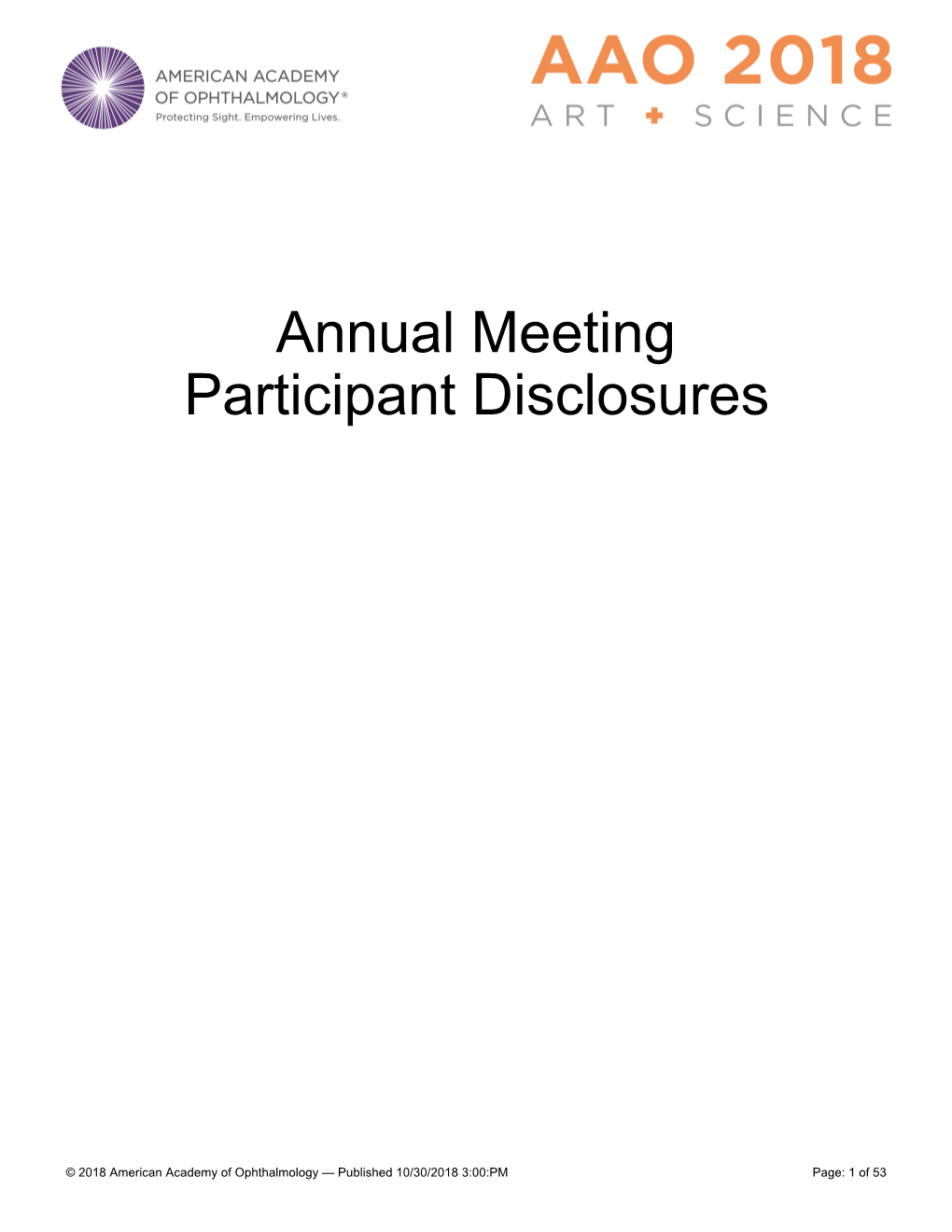 Annual Meeting Participant Disclosures