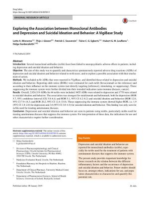 Exploring the Association Between Monoclonal Antibodies and Depression and Suicidal Ideation and Behavior: a Vigibase Study
