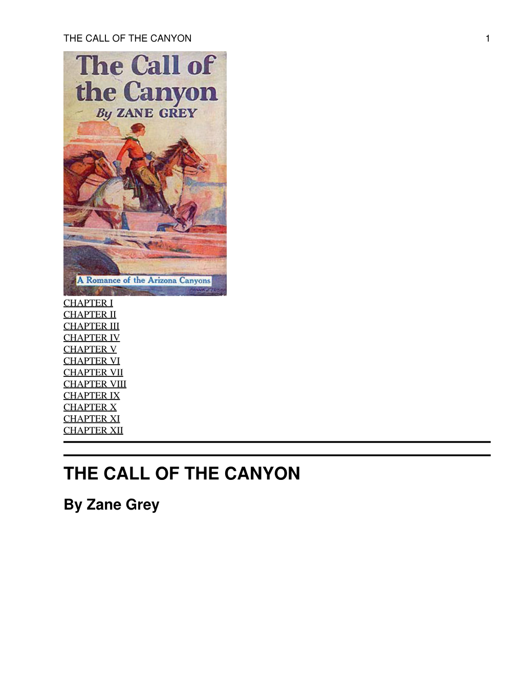 The Call of the Canyon 1