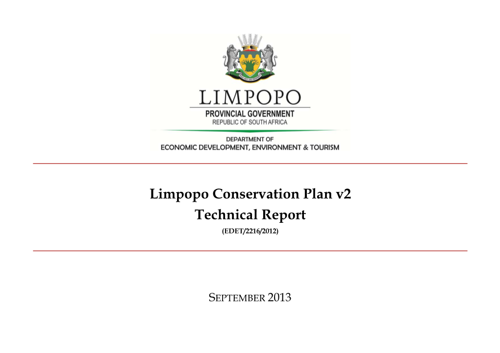 Limpopo Conservation Plan V2 Technical Report (EDET/2216/2012)