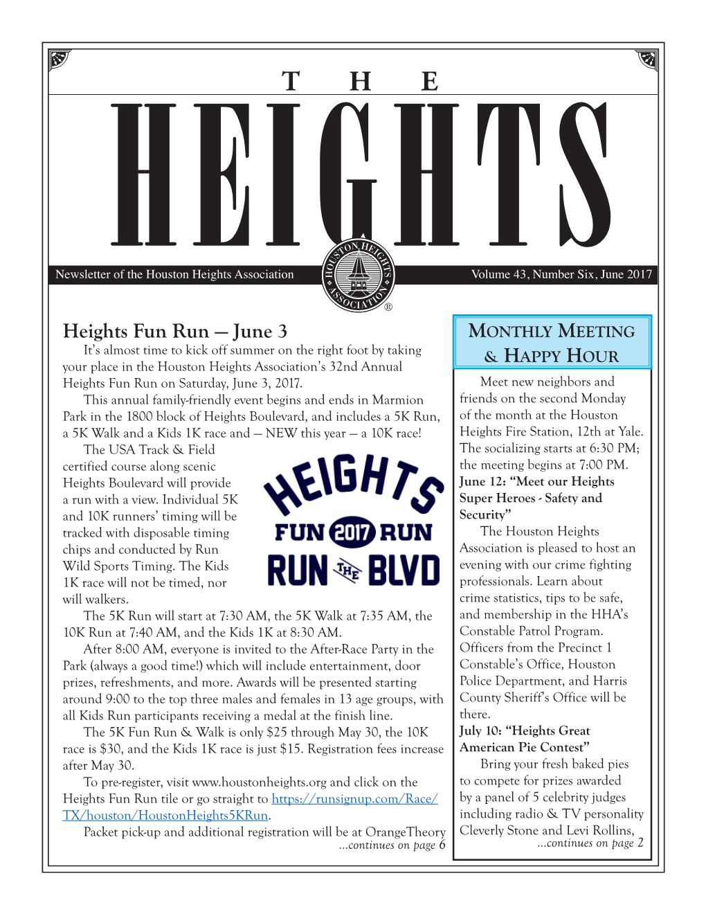 Heights Fun Run — June 3