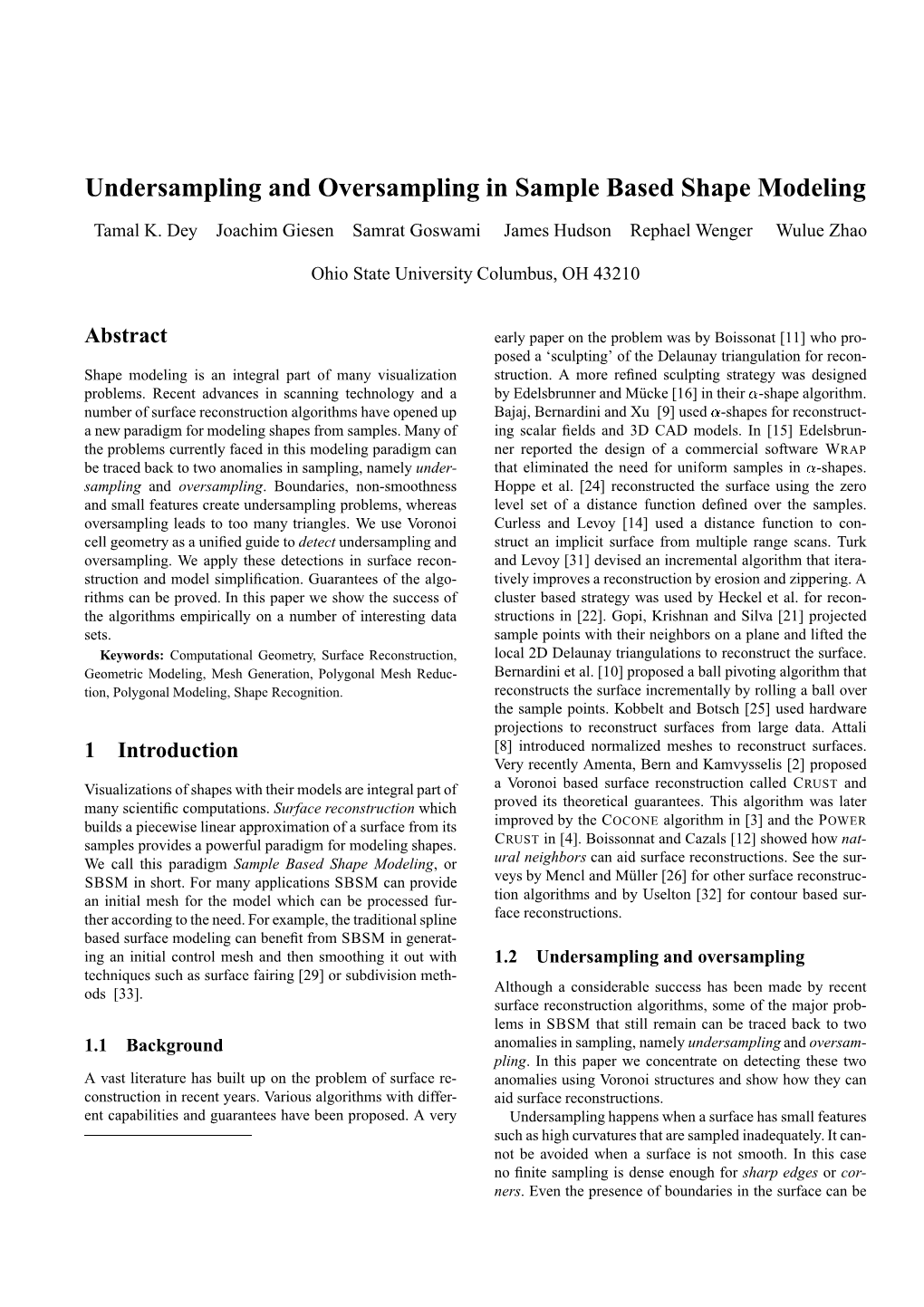 Undersampling and Oversampling in Sample Based Shape Modeling