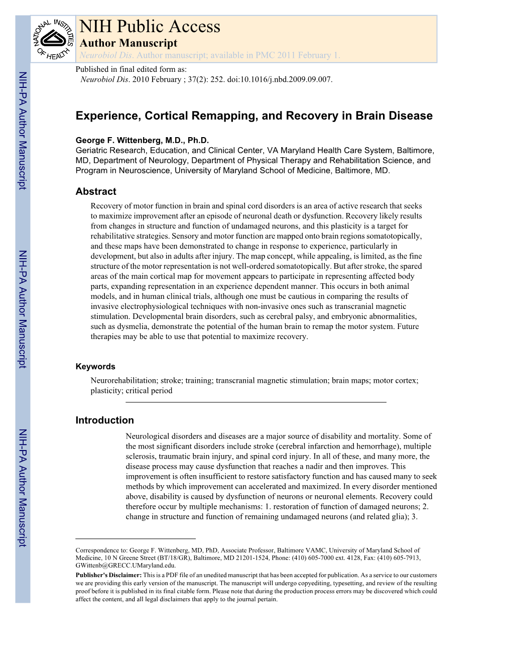 NIH Public Access Author Manuscript Neurobiol Dis