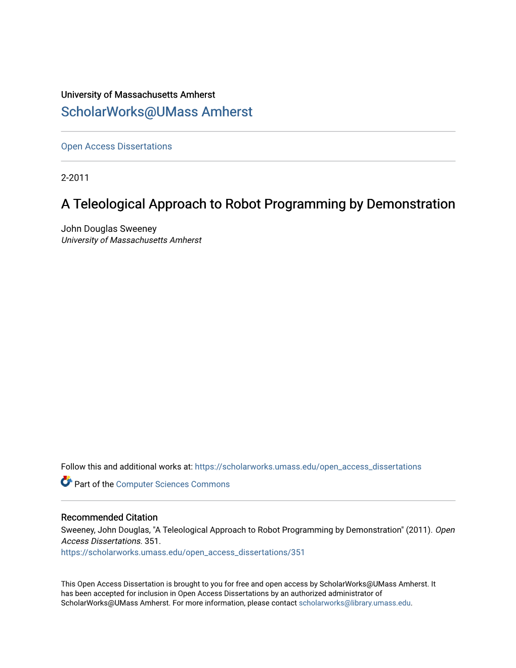 A Teleological Approach to Robot Programming by Demonstration