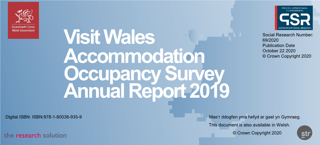 Wales Tourism Accommodation Occupancy Survey, 2019