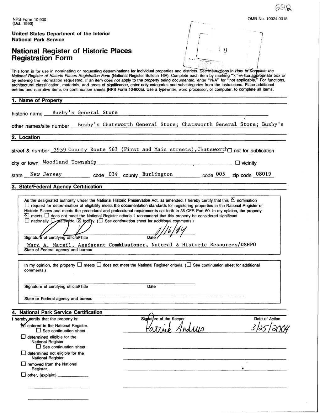 National Register of Historic Places Registration Form (National Register Bulletin 16A)