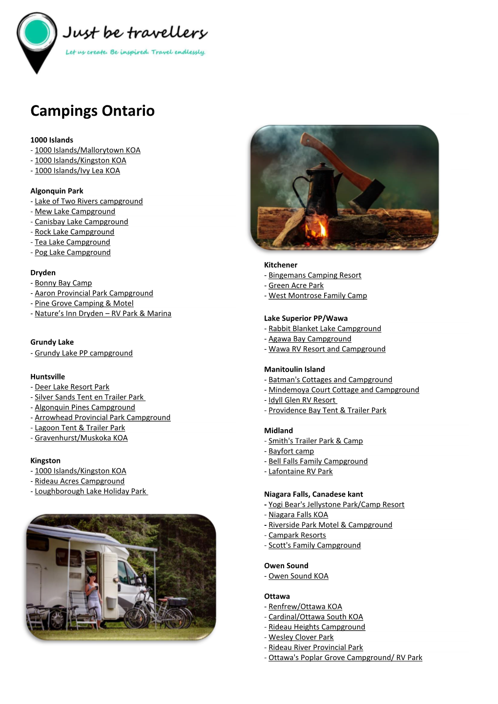 Campings Ontario