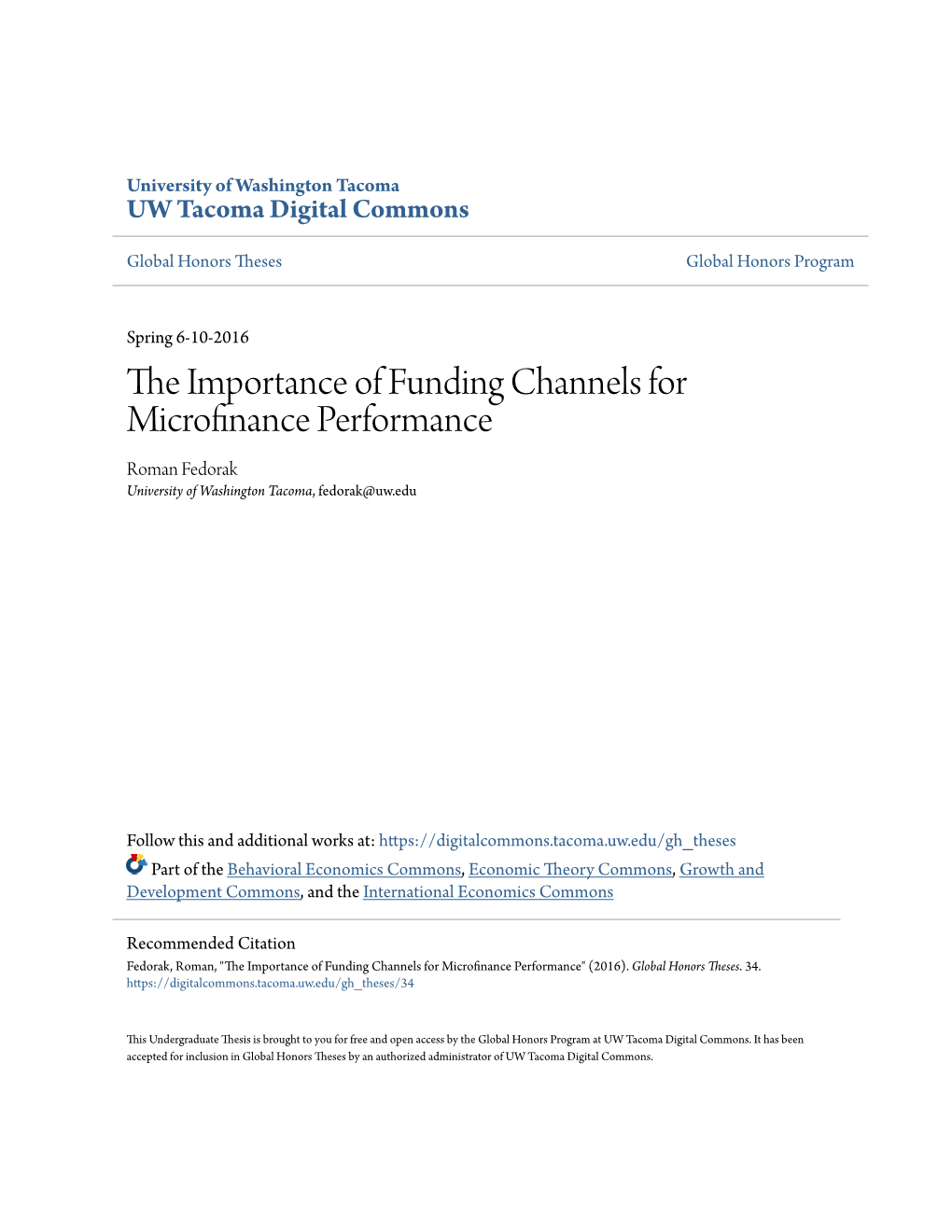 The Importance of Funding Channels for Microfinance Performance