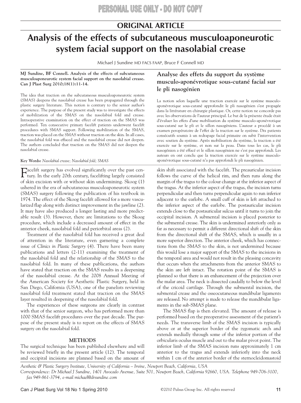 SMAS Nasolabial Fold